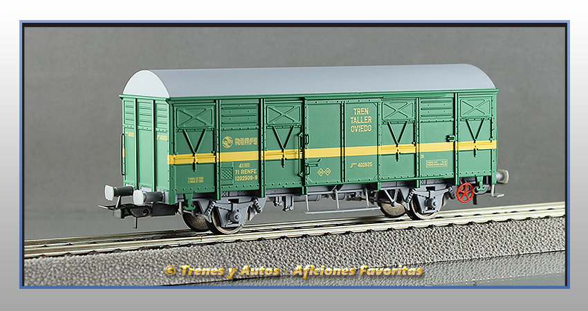 Vagón cerrado 2 ejes Tipo J2 "tren taller Oviedo" - Renfe